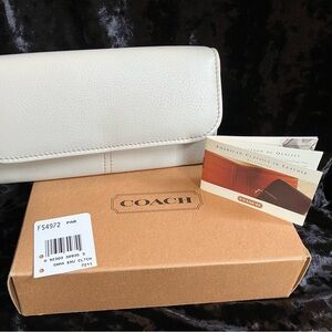 Coach Ivory Leather Clutch